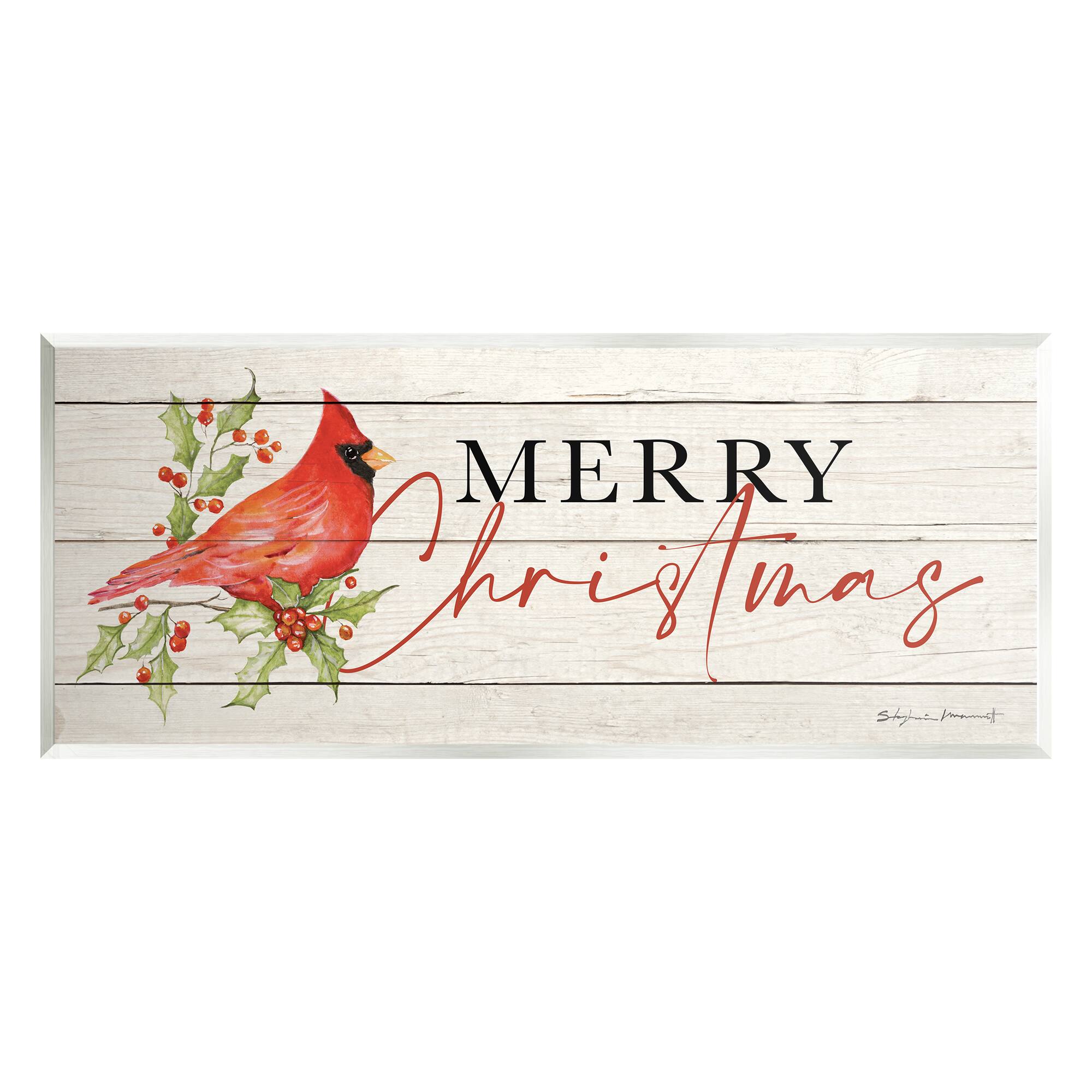 Stupell Industries Merry Christmas Cardinal Wall Plaque Art